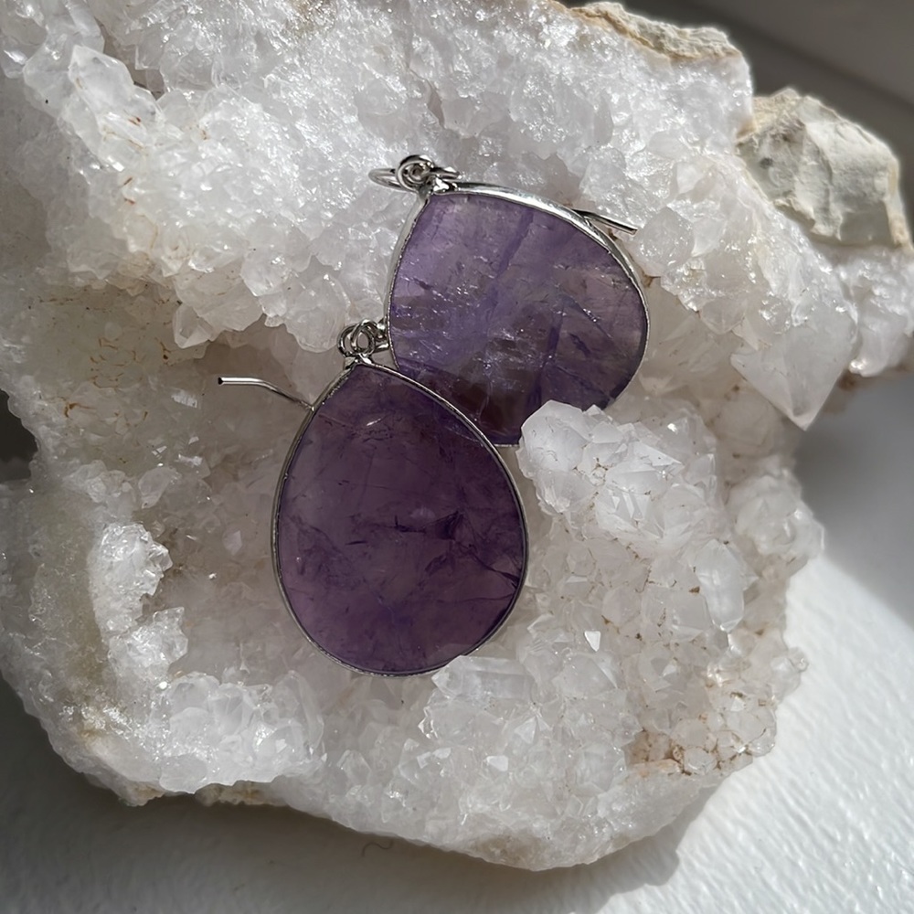 Elegant Purple Teardrop Earrings